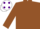 BROWN, white cap, purple spots