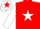 RED, white star & sleeves, white cap, red star