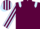 Maroon, light blue epaulets, light blue and maroon striped sleeves and cap
