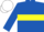 ROYAL BLUE, yellow hoop & armlet, white cap