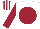WHITE, maroon disc, maroon sleeves, striped cap
