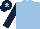 LIGHT BLUE, dark blue sleeves, dark blue cap, light blue star