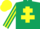 DARK GREEN, YELLOW Cross of Lorraine, striped sleeves, YELLOW cap