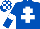 ROYAL BLUE, WHITE Cross of Lorraine and armlets, check cap