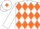 WHITE & ORANGE DIAMONDS, white cap, orange diamond
