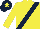 YELLOW, dark blue sash, dark blue cap, yellow star