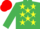 Emerald Green, Yellow stars, Red cap
