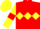 Red, Yellow triple diamond, Yellow sleeves, Red armlets, Yellow cap