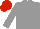 Grey, red cap