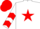 White, Red star, chevrons on sleeves, Red cap