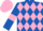 Royal Blue, Pink diamonds, armlets and cap