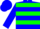 Blue, gold & green hoops