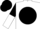 White, Black disc, Black and White halved sleeves, Black cap