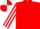 Red, Light Blue striped sleeves, quartered cap