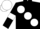Black, large White spots, armlets and cap