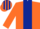 Orange, Dark Blue stripe, striped cap
