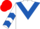 White, Royal Blue chevron, chevrons on sleeves, Red cap