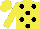Yellow, Black spots, Yellow sleeves and cap