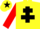 Yellow, Black Cross of Lorraine, Red sleeves, Yellow cap, Black star