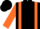 Black, Orange braces, Orange sleeves, Black cap