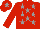 RED, grey stars, grey star on cap