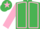 Emerald Green, Pink seams, sleeves and star on cap