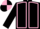 BLACK, pink seams, quartered cap