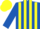 ROYAL BLUE & YELLOW STRIPED, royal blue sleeves, yellow cap