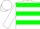 White, green hoops