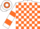 White and Orange check, hooped sleeves and cap