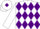 WHITE & PURPLE DIAMONDS, white sleeves, white cap, purple diamond