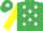 EMERALD GREEN, white stars, yellow sleeves, emerald green cap, white star