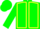 Green, Yellow seams, Green cap