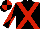 Black, Red cross belts, diabolo on sleeves, quartered cap