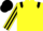 Yellow, Black epaulets, striped sleeves, Black cap