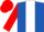 Royal Blue, White stripe, Red sleeves and cap