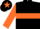 Black, Orange hoop, sleeves and star on cap