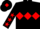 Black, Red triple diamond, Black sleeves, Red stars, Black cap, Red diamond