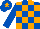 ROYAL BLUE and ORANGE check, ROYAL BLUE sleeves, ROYAL BLUE cap, ORANGE star