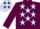 Maroon, Light Blue stars, Maroon sleeves