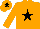 ORANGE, BLACK star and star on cap