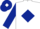 WHITE, dark blue diamond, dark blue sleeves, white armlet, dark blue cap, white diamond