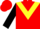Red, Yellow chevron, Black sleeves