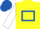 Yellow, Royal Blue hollow box, White sleeves, Royal Blue cap