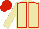 Beige, Red seams, Red cap