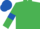 Emerald Green, Royal Blue armlets, Royal Blue cap