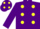 PURPLE, yellow spots, purple sleeves, yellow spots on cap