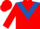 RED, royal blue chevron, red cap