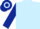 Light Blue, Dark Blue sleeves, White cap, Dark Blue hoop