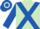 Light Green, Royal Blue cross belts and sleeves, hooped cap